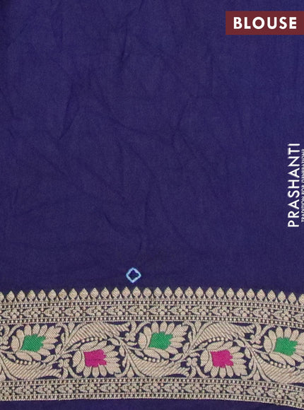 Bandhani saree pink and blue with allover bandhani prints and banarasi style border