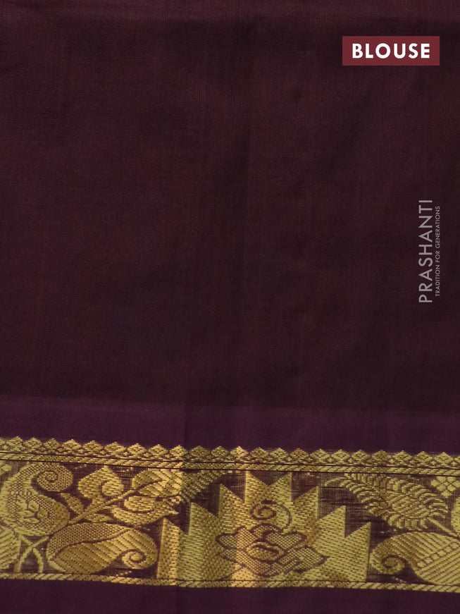 Silk cotton saree mustard yellow and coffee brown with allover kalamkari prints and zari woven korvai border