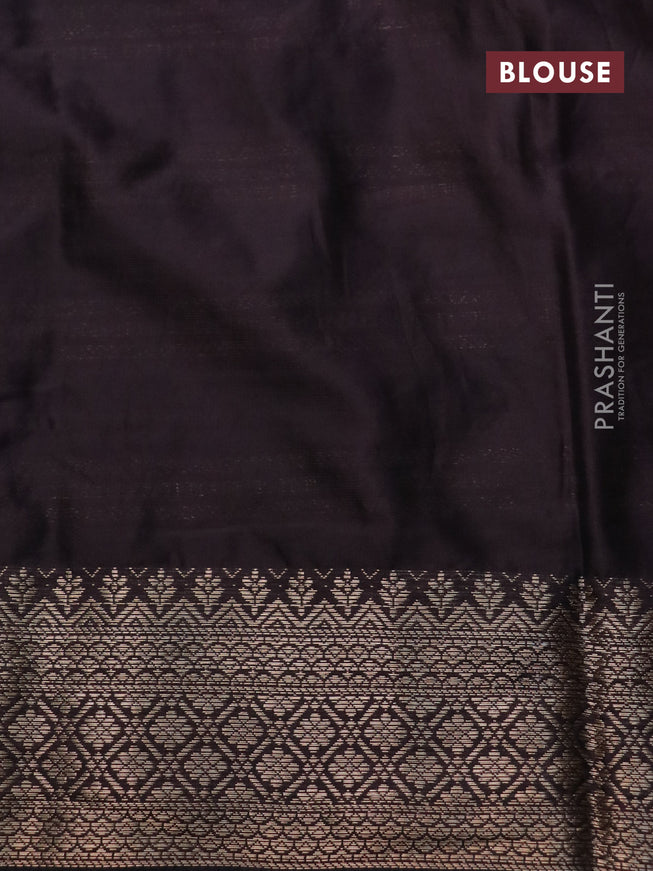 Semi crepe saree maroon and coffee brown with allover tie & dye prints and long zari woven border