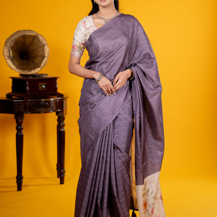 Semi Tussar Printed Sarees