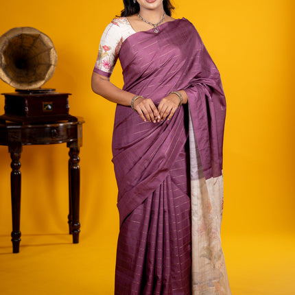 Semi Tussar Printed Sarees