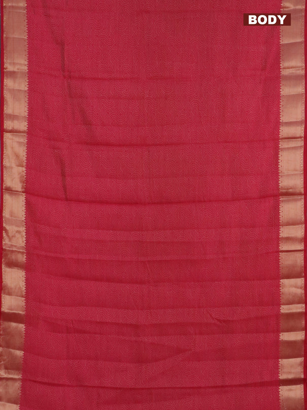 Semi raw silk saree pink with allover self emboss and zari woven border