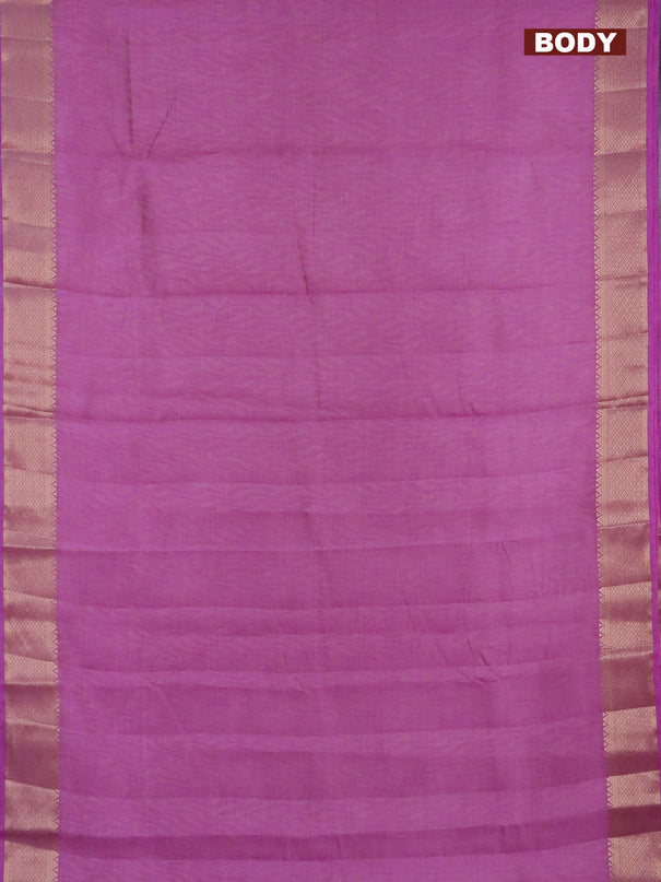 Semi raw silk saree lavender shade with allover self emboss and zari woven border