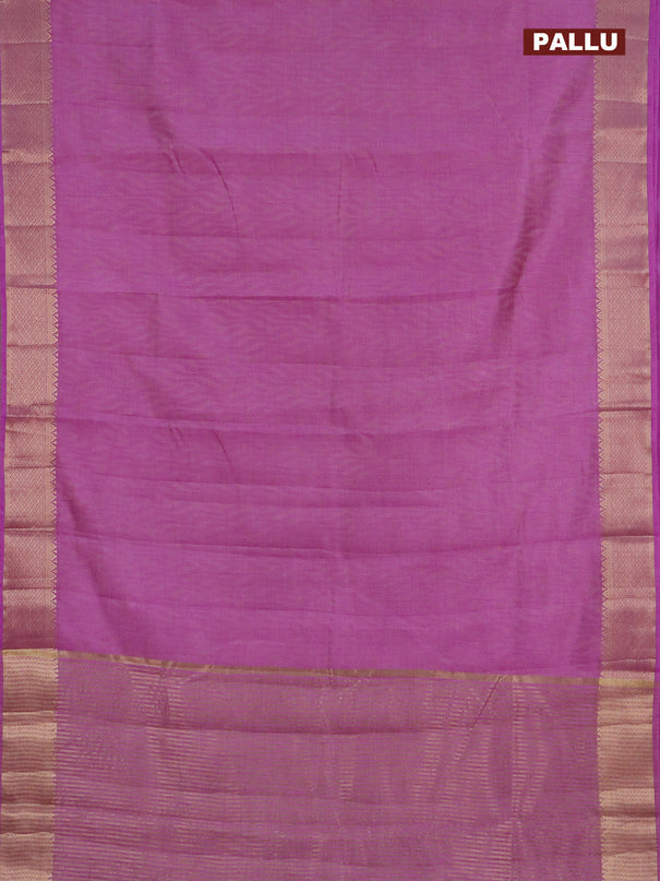 Semi raw silk saree lavender shade with allover self emboss and zari woven border