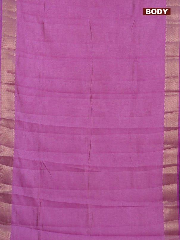 Semi raw silk saree lavender shade with allover self emboss and zari woven border