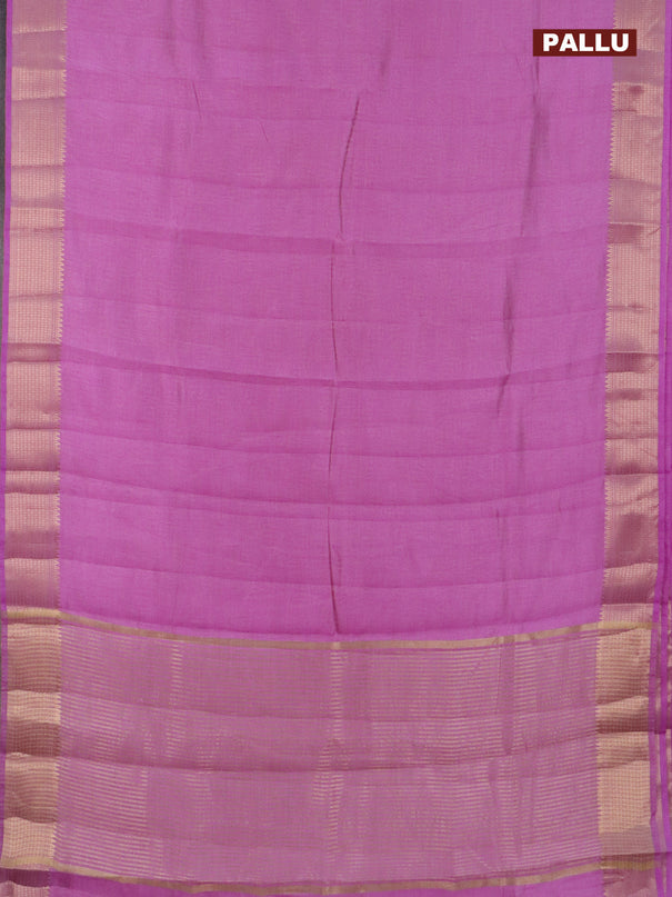 Semi raw silk saree lavender shade with allover self emboss and zari woven border