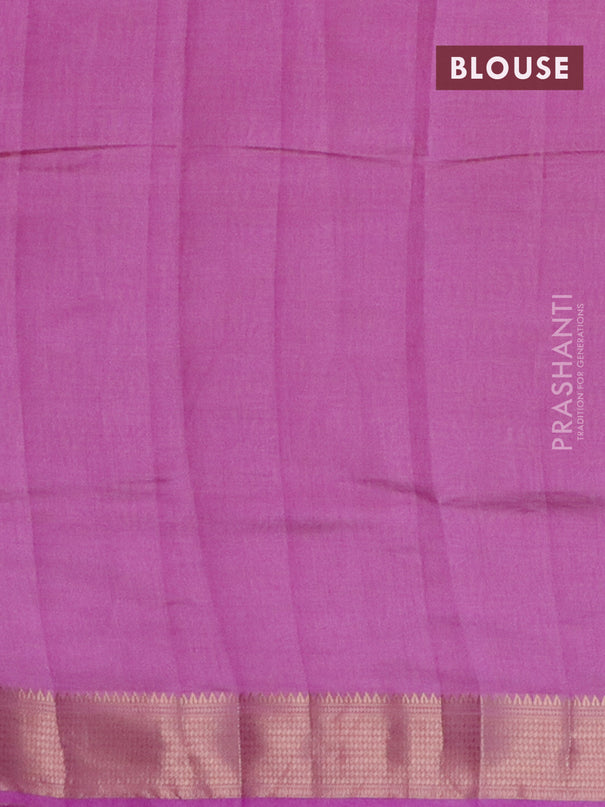 Semi raw silk saree lavender shade with allover self emboss and zari woven border