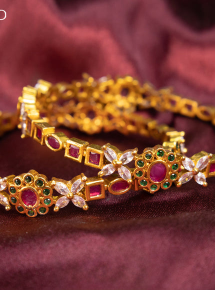 Antique bangle with kemp and cz stones