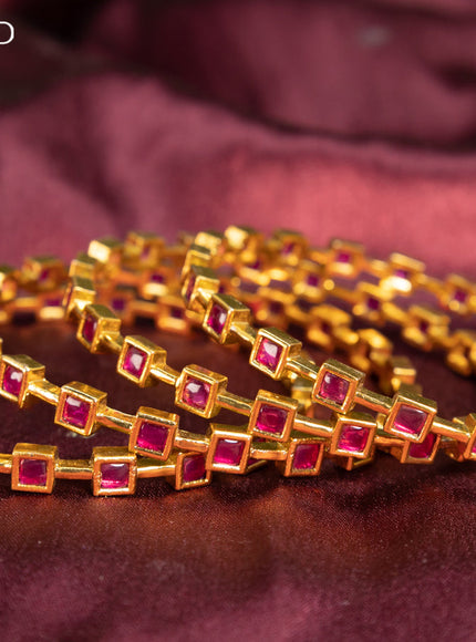 Antique bangle with pink kemp stones