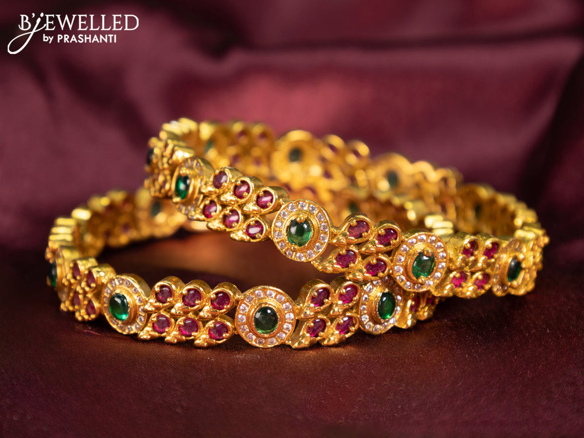 Antique bangle with kemp and cz stones