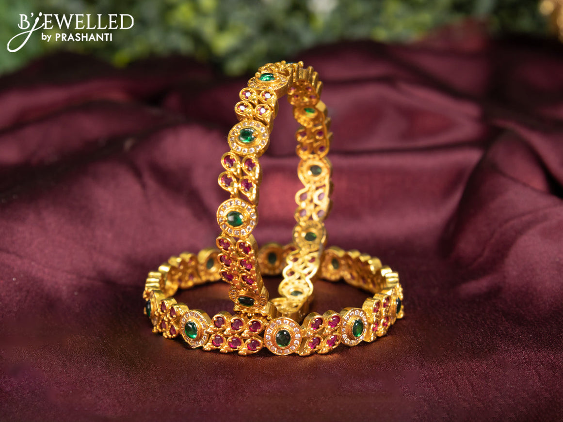 Antique bangle with kemp and cz stones