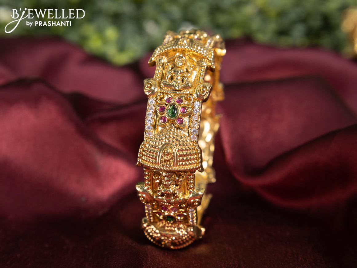 Antique bangle lakshmi design with kemp and cz stones