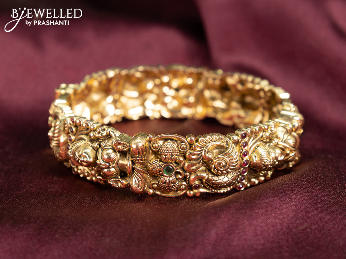 Antique bangle lakshmi design with kemp stones