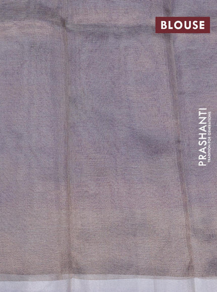 Pure uppada silk saree dual shade of violet with silver zari woven coin buttas and silver zari woven border