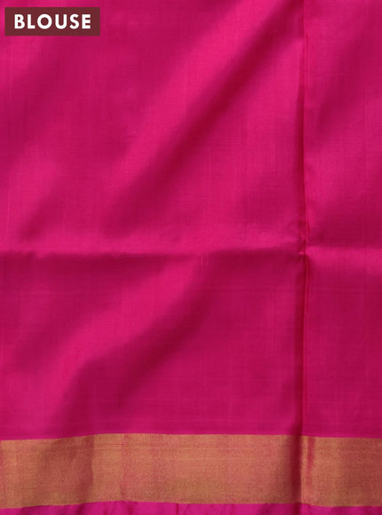 Pure uppada silk saree purple and pink with thread & zari zari woven geometric buttas and zari woven border