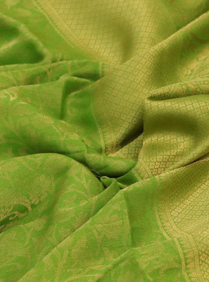 Art chiffon saree light green with allover zari woven brocade weaves and zari woven border - {{ collection.title }} by Prashanti Sarees