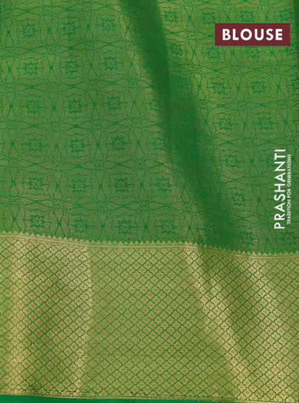 Art chiffon saree green with allover zari woven brocade weaves and zari woven border - {{ collection.title }} by Prashanti Sarees