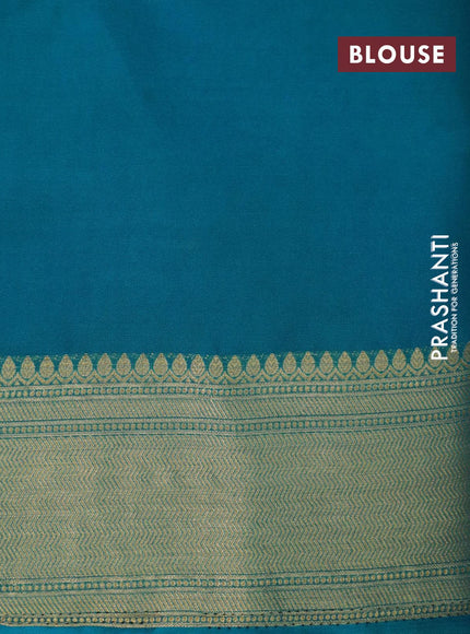 Art chiffon saree cs blue with allover zari woven brocade weaves and zari woven border - {{ collection.title }} by Prashanti Sarees