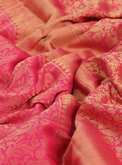 Art chiffon saree pink with allover zari woven brocade weaves and zari woven border - {{ collection.title }} by Prashanti Sarees