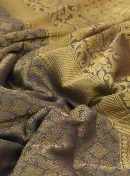 Art chiffon saree grey with allover zari woven brocade weaves and zari woven border - {{ collection.title }} by Prashanti Sarees