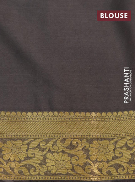 Art chiffon saree grey with allover zari woven brocade weaves and zari woven border - {{ collection.title }} by Prashanti Sarees