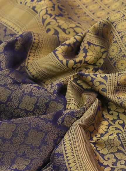 Art chiffon saree dark blue with allover zari woven brocade weaves and zari woven border - {{ collection.title }} by Prashanti Sarees