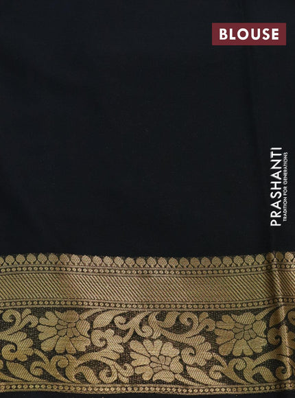 Art chiffon saree black with allover zari woven brocade weaves and zari woven border - {{ collection.title }} by Prashanti Sarees