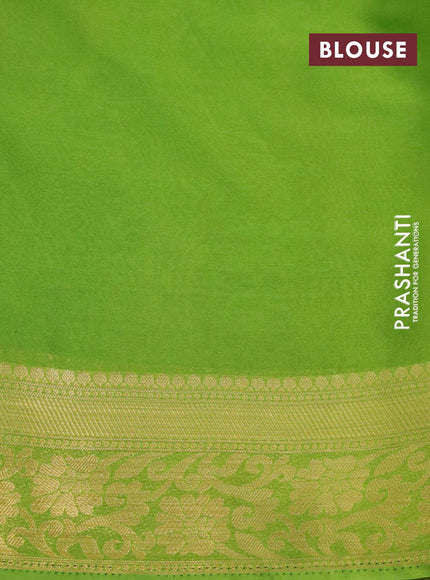 Art chiffon saree light green with allover zari woven brocade weaves and zari woven border - {{ collection.title }} by Prashanti Sarees