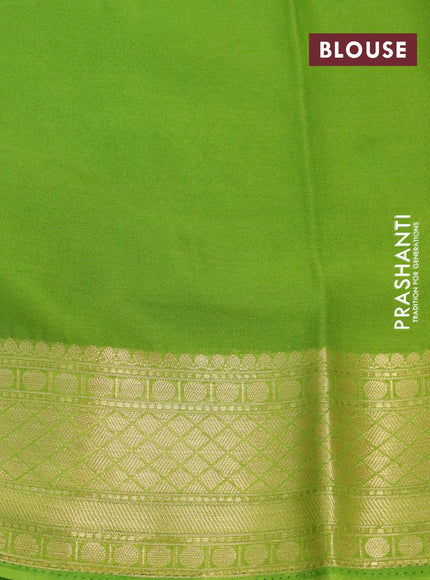 Art chiffon saree light green with allover zari woven brocade weaves and zari woven border - {{ collection.title }} by Prashanti Sarees