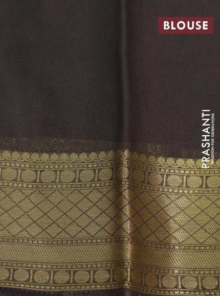 Art chiffon saree grey with allover zari woven brocade weaves and zari woven border - {{ collection.title }} by Prashanti Sarees