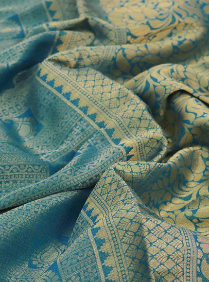 Art chiffon saree cs blue with allover zari woven brocade weaves and zari woven border - {{ collection.title }} by Prashanti Sarees