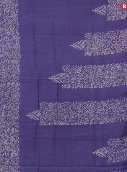 Bhagalpuri saree blue with butta prints and zari woven border - {{ collection.title }} by Prashanti Sarees