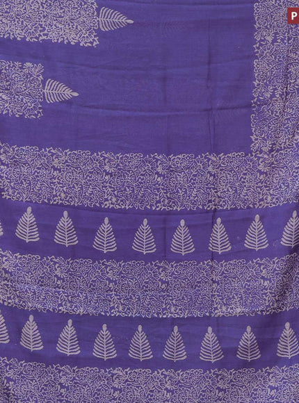 Bhagalpuri saree blue with butta prints and zari woven border - {{ collection.title }} by Prashanti Sarees