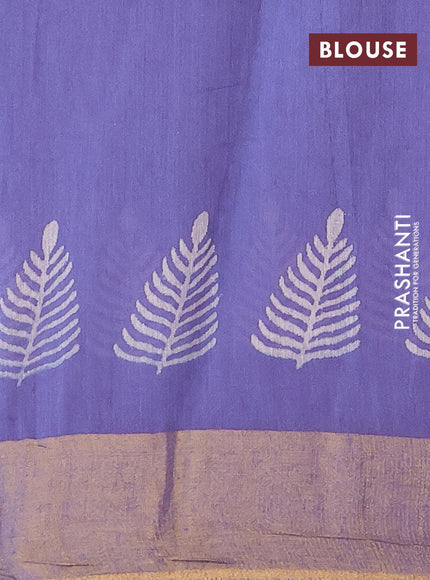 Bhagalpuri saree blue with butta prints and zari woven border - {{ collection.title }} by Prashanti Sarees