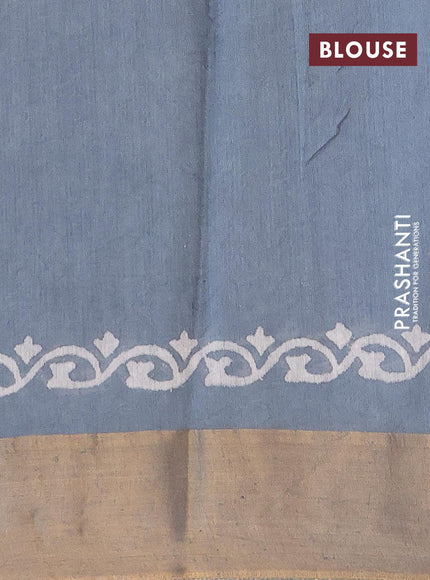 Bhagalpuri saree grey with paisley butta prints and zari woven border - {{ collection.title }} by Prashanti Sarees