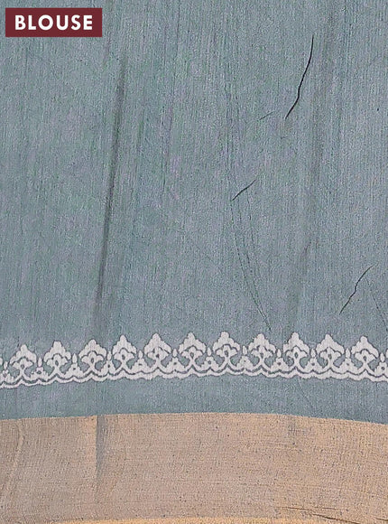 Bhagalpuri saree grey with butta prints and zari woven border - {{ collection.title }} by Prashanti Sarees