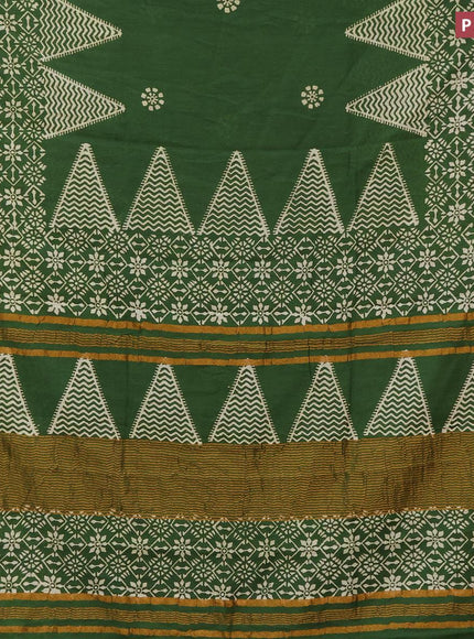 Bhagalpuri saree green with butta prints and zari woven border - {{ collection.title }} by Prashanti Sarees