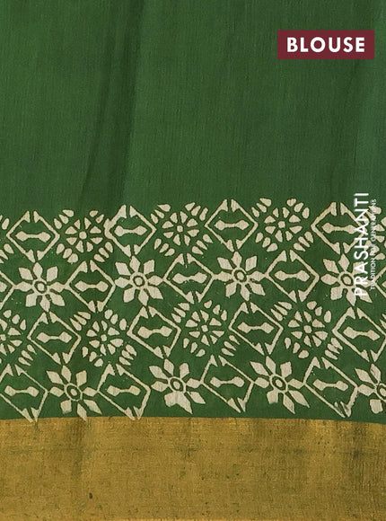 Bhagalpuri saree green with butta prints and zari woven border - {{ collection.title }} by Prashanti Sarees