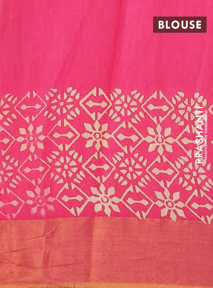 Bhagalpuri saree pink with butta prints and zari woven border - {{ collection.title }} by Prashanti Sarees