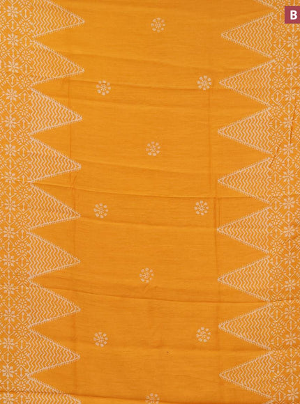 Bhagalpuri saree yellow with butta prints and zari woven border - {{ collection.title }} by Prashanti Sarees