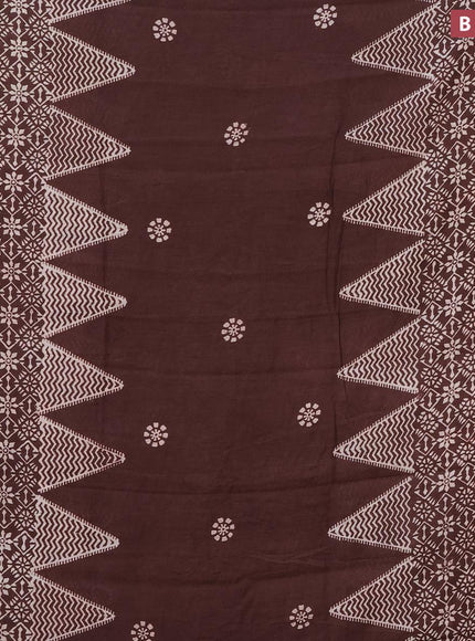 Bhagalpuri saree coffee brown with butta prints and zari woven border - {{ collection.title }} by Prashanti Sarees