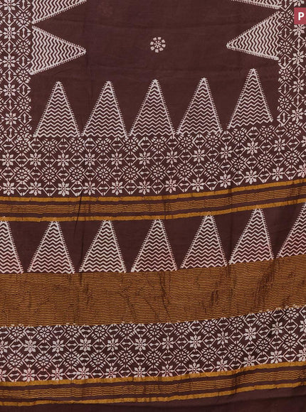 Bhagalpuri saree coffee brown with butta prints and zari woven border - {{ collection.title }} by Prashanti Sarees