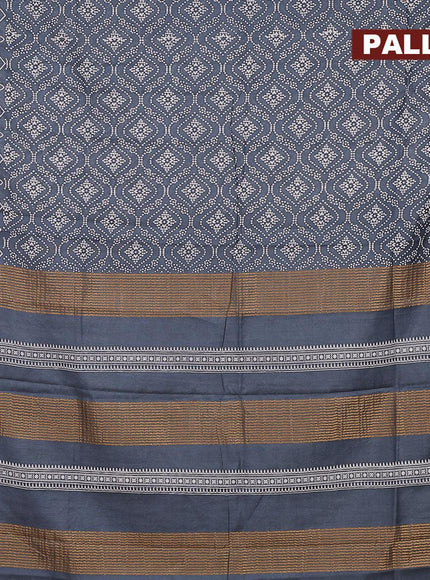 Bhagalpuri saree grey with allover bandhani prints and zari woven border - {{ collection.title }} by Prashanti Sarees