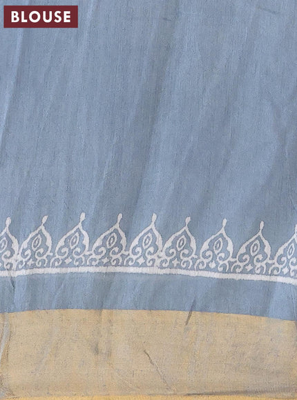 Bhagalpuri saree grey with butta prints and zari woven border - {{ collection.title }} by Prashanti Sarees