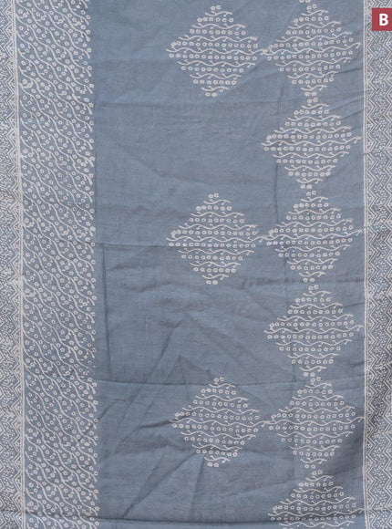 Bhagalpuri saree grey with butta prints and zari woven border - {{ collection.title }} by Prashanti Sarees