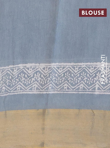 Bhagalpuri saree grey with butta prints and zari woven border - {{ collection.title }} by Prashanti Sarees