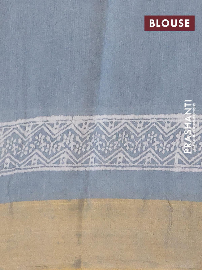 Bhagalpuri saree grey with butta prints and zari woven border - {{ collection.title }} by Prashanti Sarees