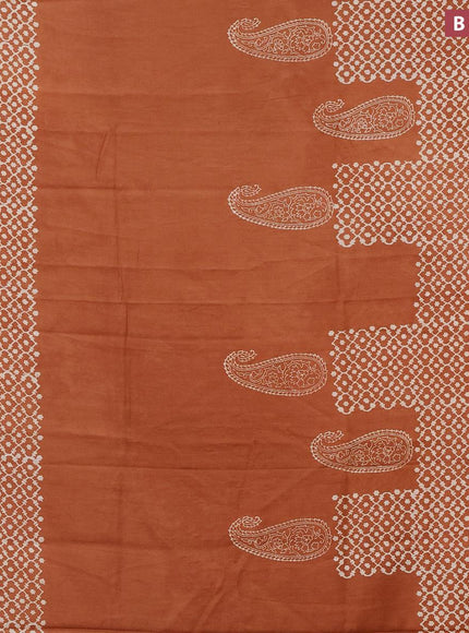 Bhagalpuri saree rust shade with paisley butta prints and zari woven border - {{ collection.title }} by Prashanti Sarees