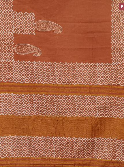 Bhagalpuri saree rust shade with paisley butta prints and zari woven border - {{ collection.title }} by Prashanti Sarees