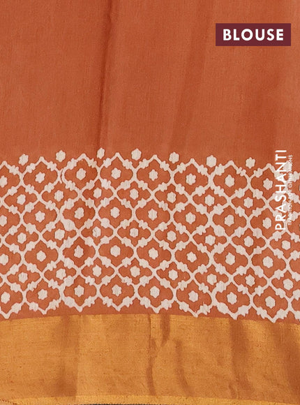 Bhagalpuri saree rust shade with paisley butta prints and zari woven border - {{ collection.title }} by Prashanti Sarees